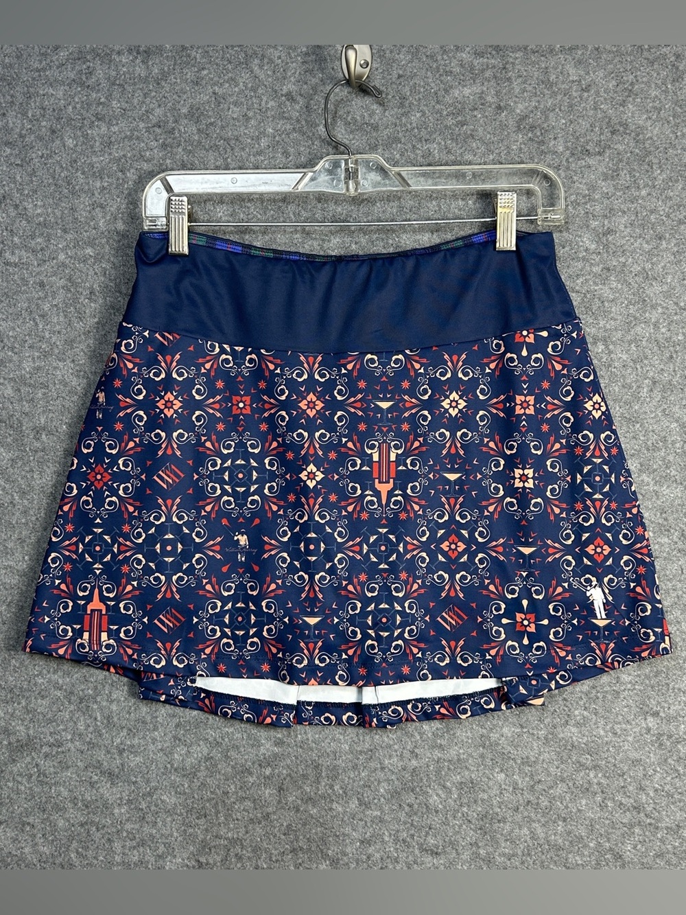 William Murray Women’s M Golf Skort Navy Pattern W/Tartan Plaid Lining/Shorts